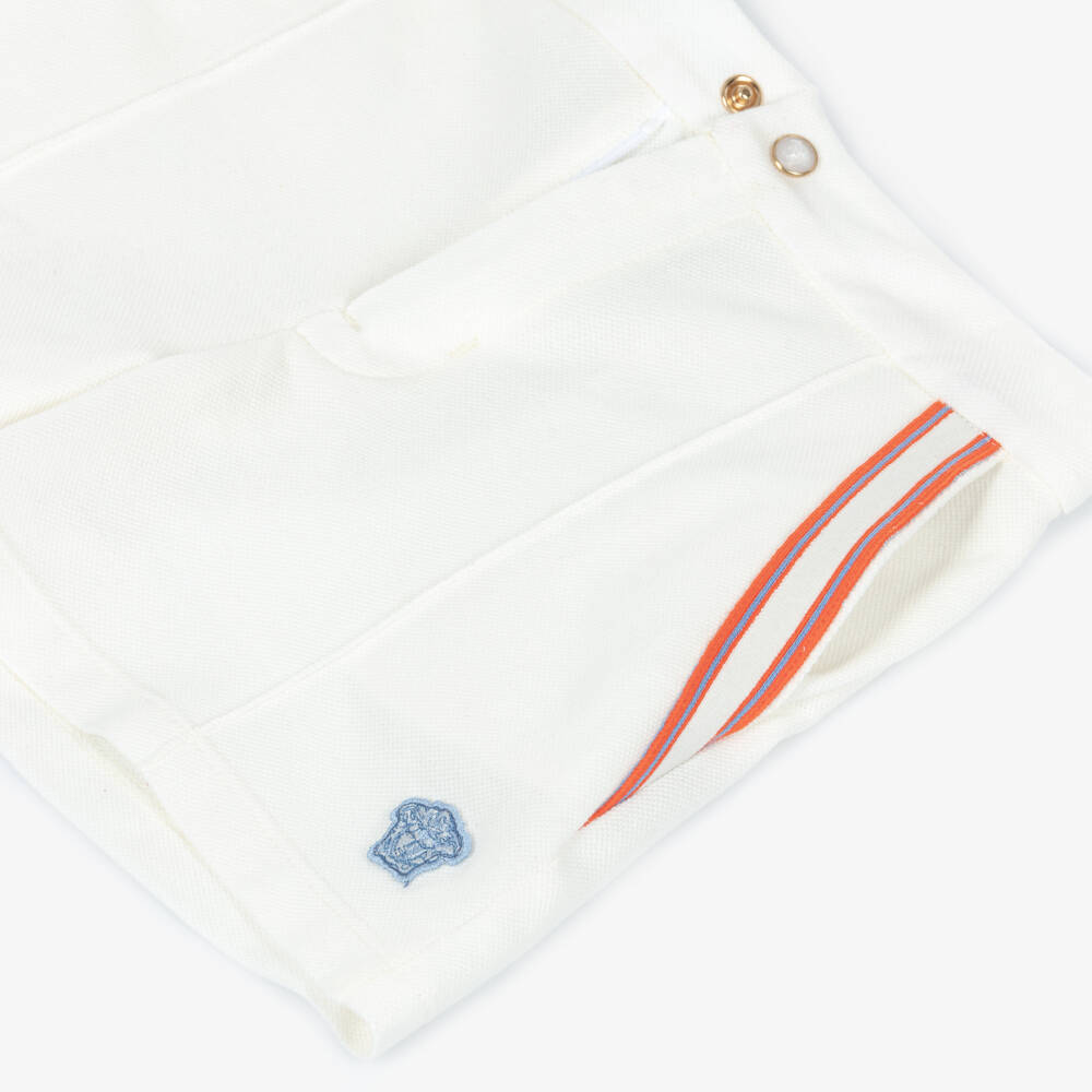 Versace-Boys Ivory Piqué Medusa Logo Shorts | Childrensalon Outlet