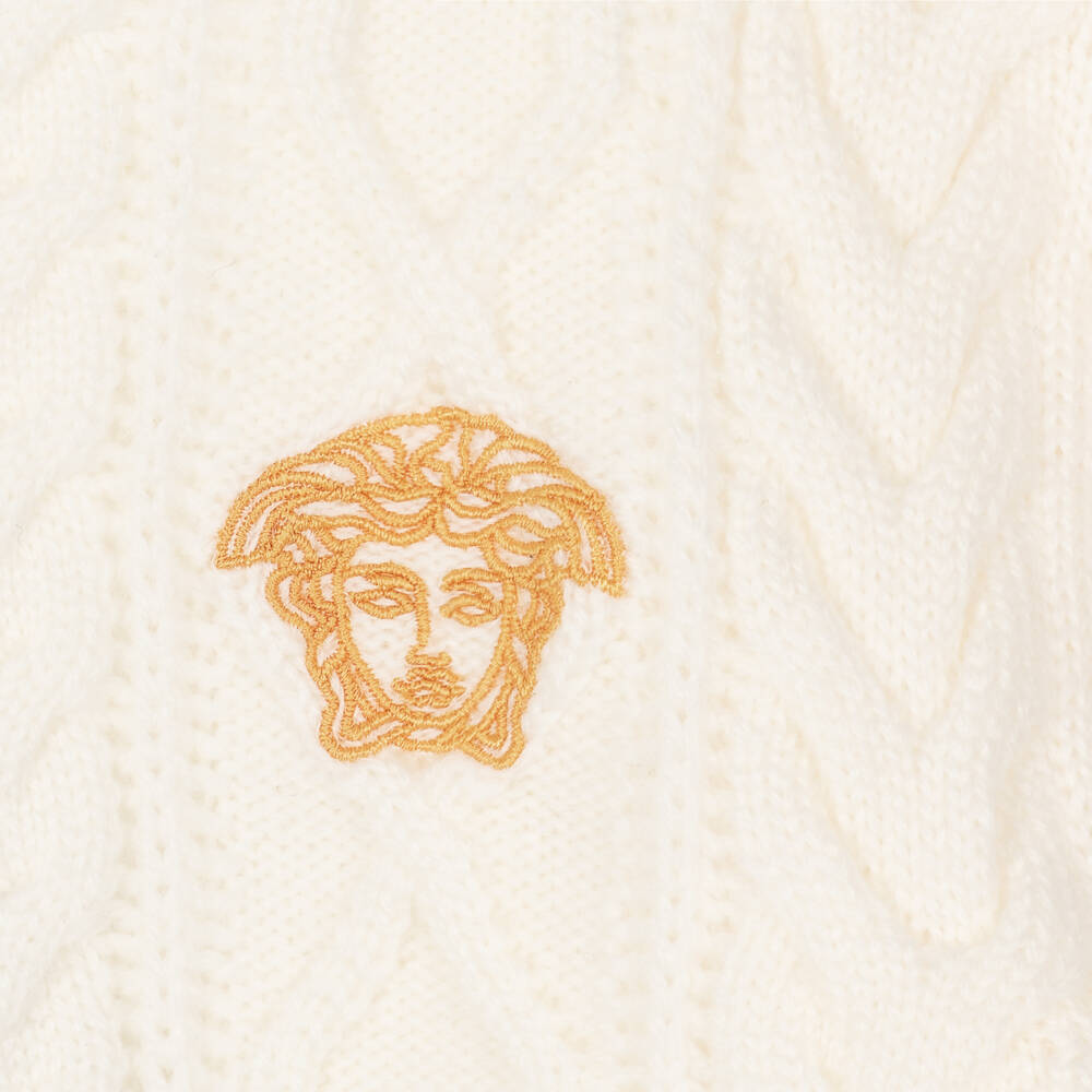 Versace-Boys Ivory Wool Knit Sweater | Childrensalon Outlet