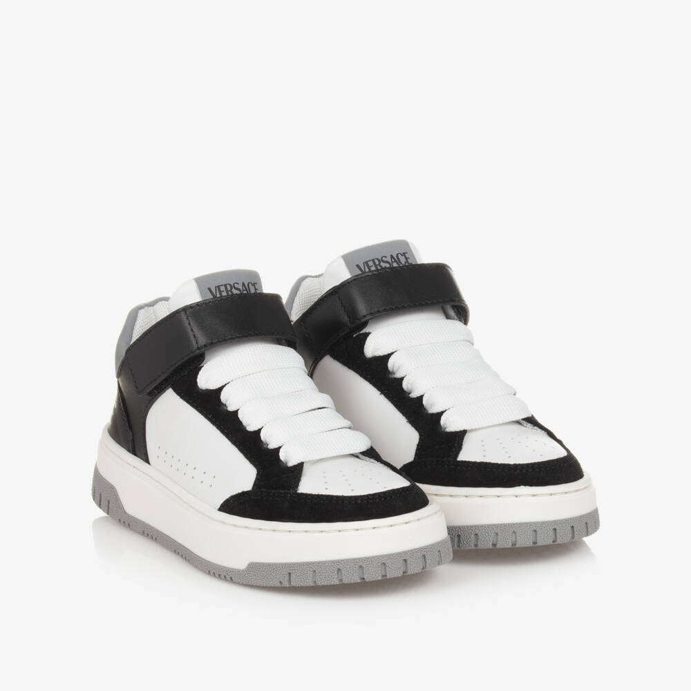 Versace-Boys Leather and Suede Trainers | Childrensalon Outlet