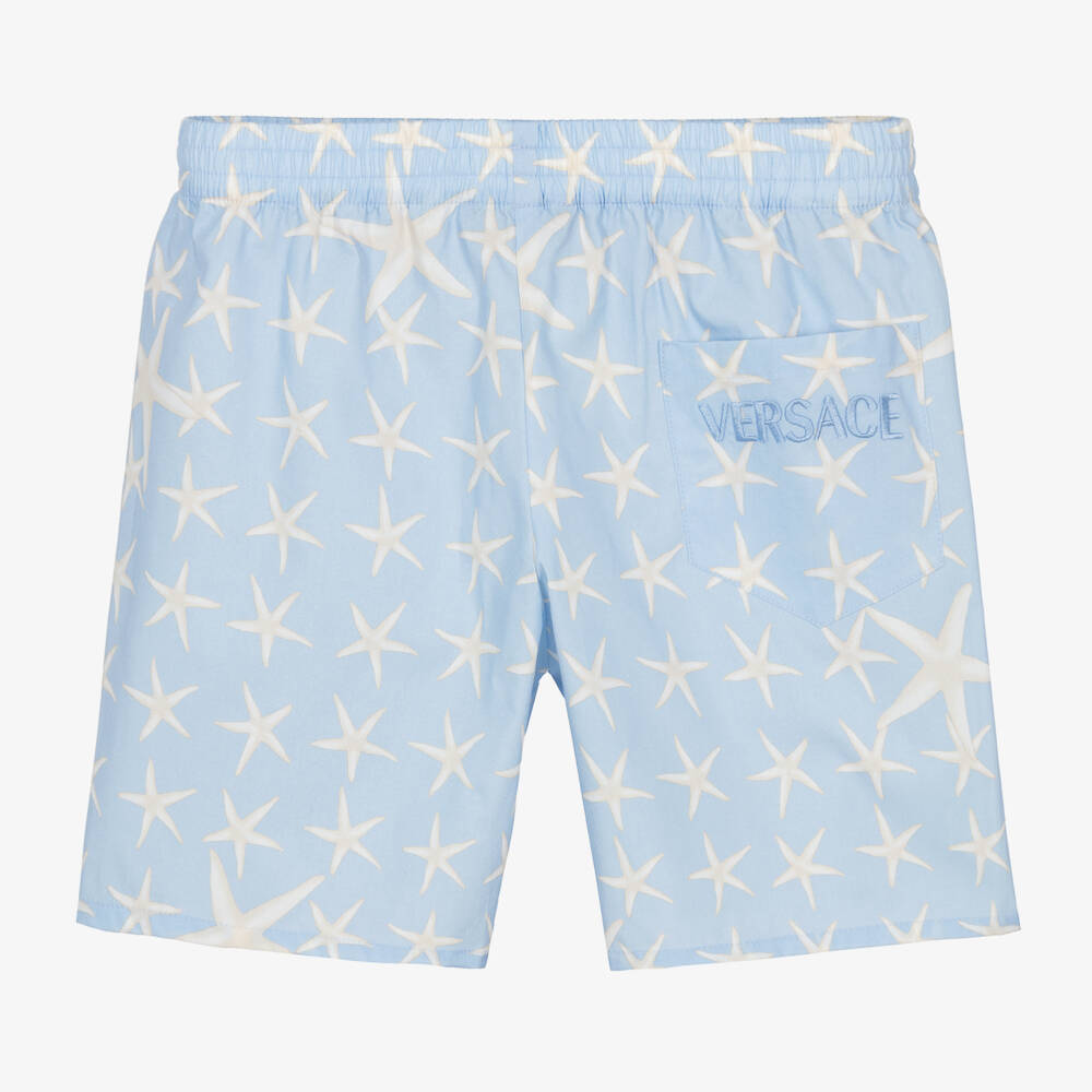 Versace-Голубые хлопковые шорты Stella Marina для мальчиков | Childrensalon Outlet