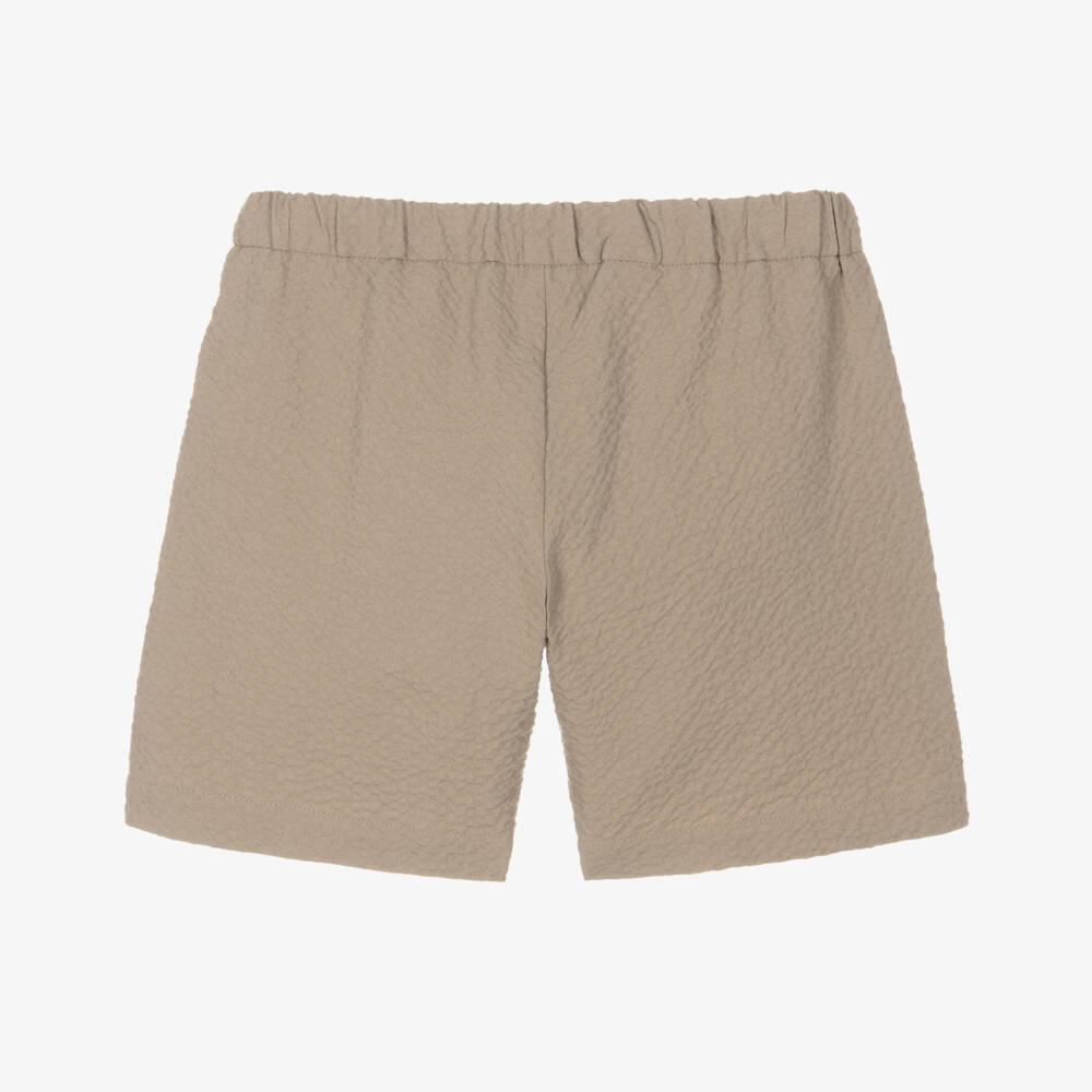Versace-Boys Light-Tan Textured Shorts | Childrensalon Outlet