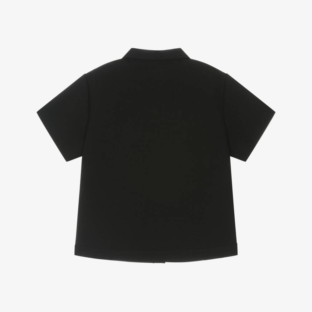 Versace-Boys Luxe Black & Gold Knit Shirt | Childrensalon Outlet