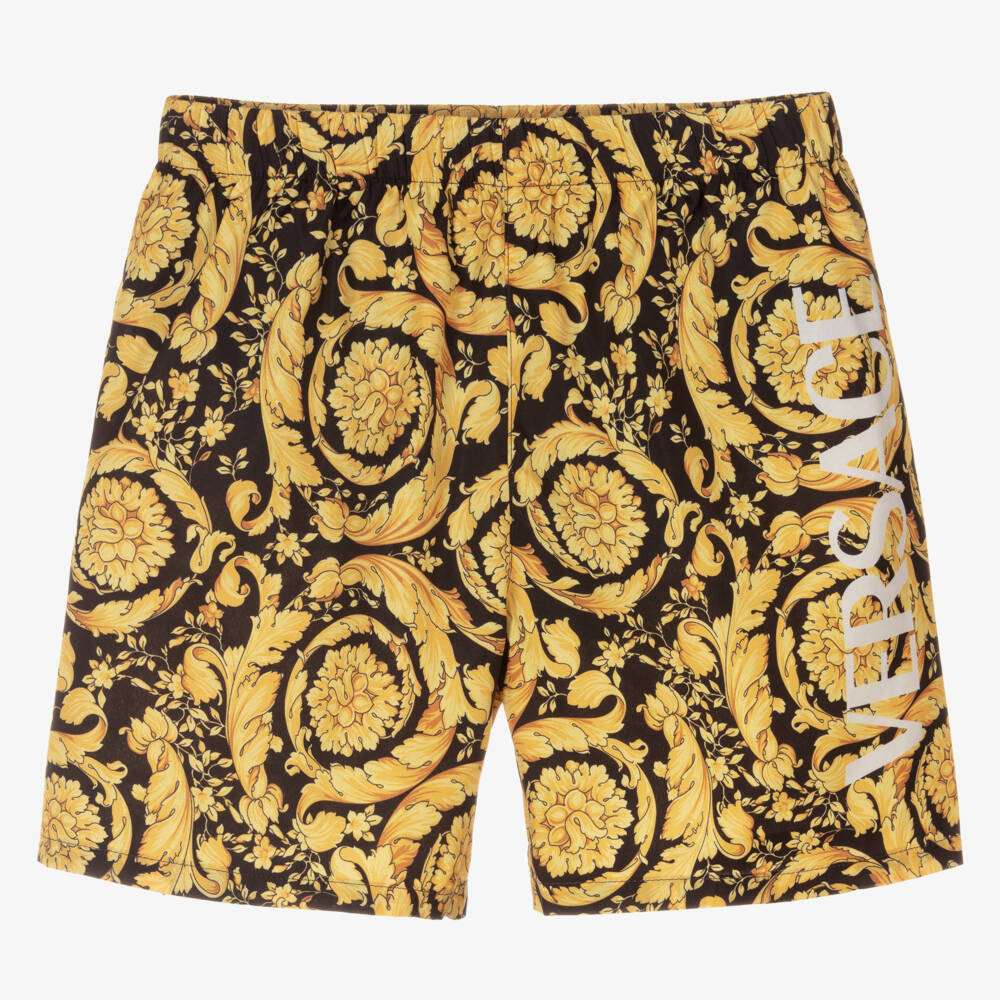 Versace-Boys Luxe Black & Gold Swimwear | Childrensalon Outlet