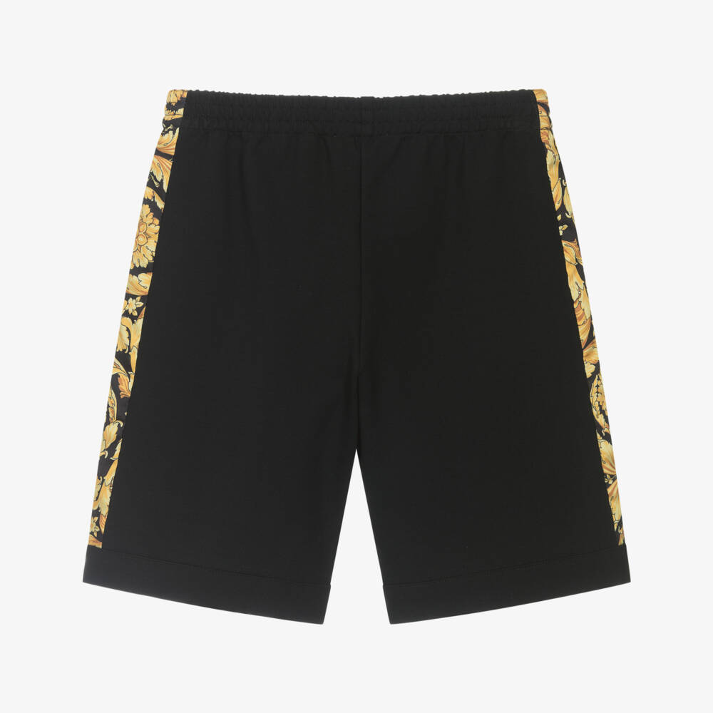 Versace-Boys Luxe Black Jersey Shorts | Childrensalon Outlet