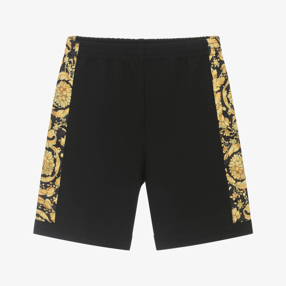 Versace-Boys Luxe Black Jersey Shorts | Childrensalon Outlet