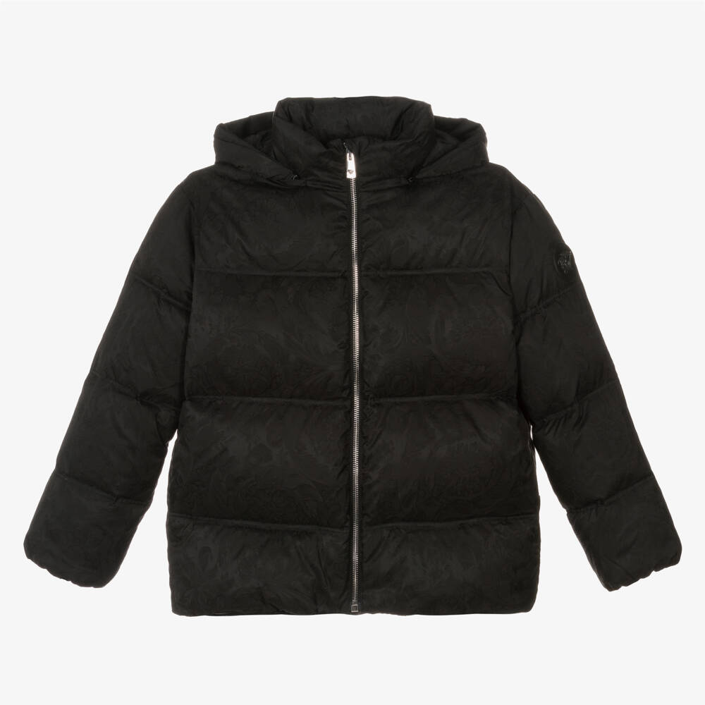 Versace-Boys Luxe Black Padded Overcoat | Childrensalon Outlet
