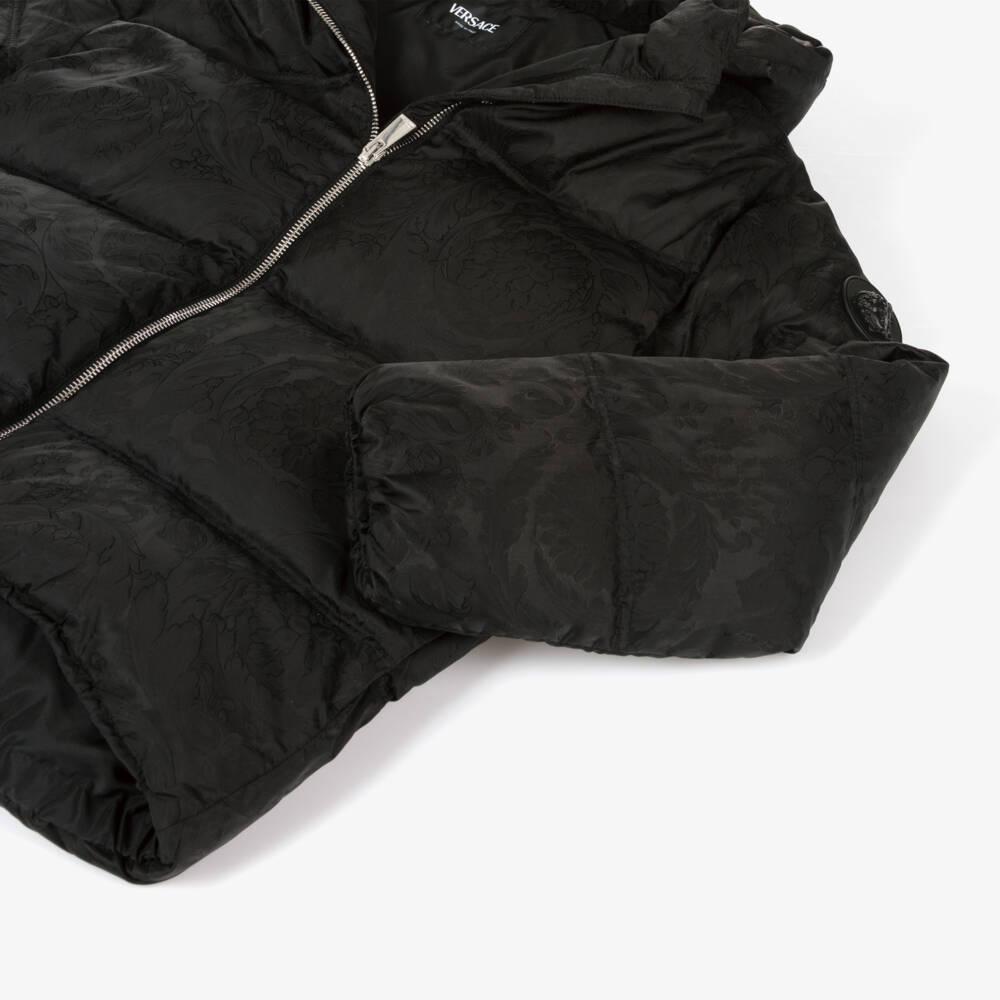 Versace-Boys Luxe Black Padded Overcoat | Childrensalon Outlet