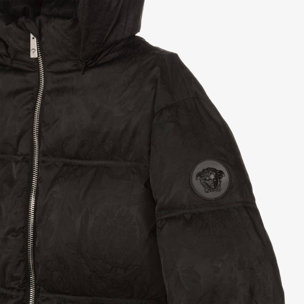 Versace-Boys Luxe Black Padded Overcoat | Childrensalon Outlet