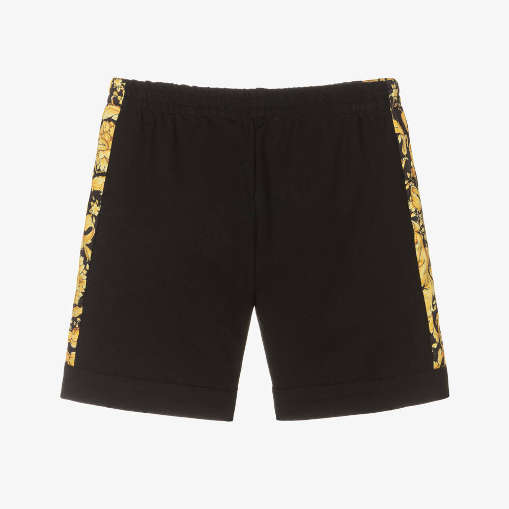 Versace-Boys Milano Black Baroque Shorts | Childrensalon Outlet
