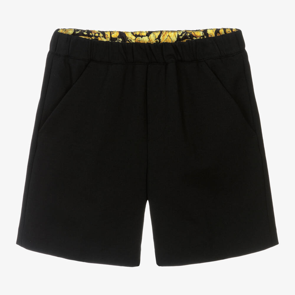 Versace-شورت جيرسي ميلانو لون أسود للأولاد | Childrensalon Outlet