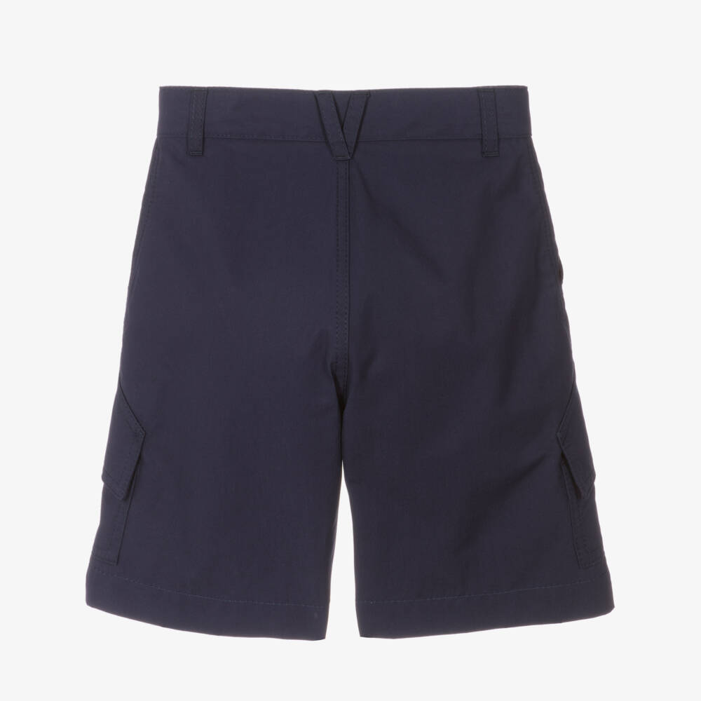 Versace-Boys Navy Cotton Bermudas | Childrensalon Outlet