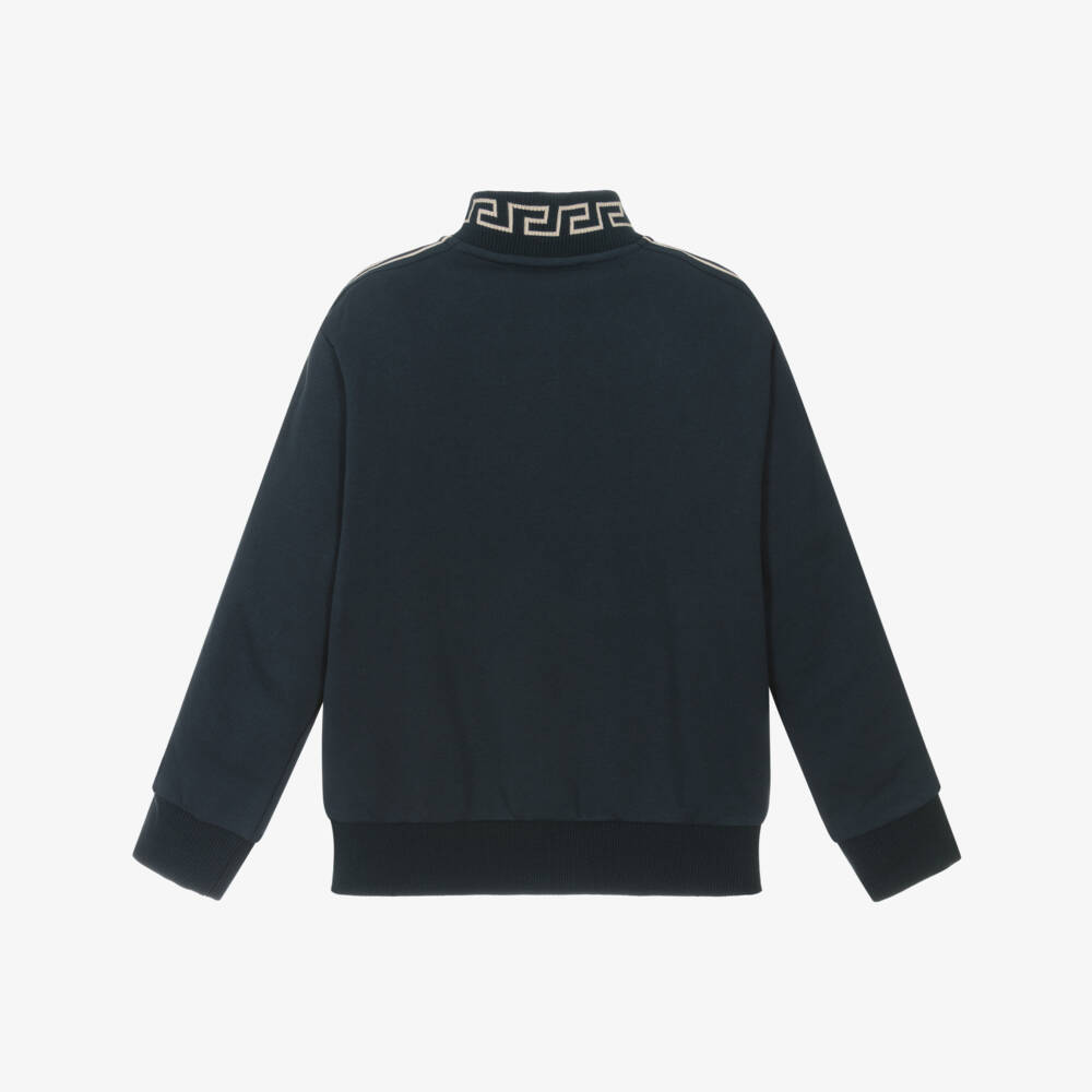 Versace-Boys Navy Cotton Iconic Zip Jacket | Childrensalon Outlet
