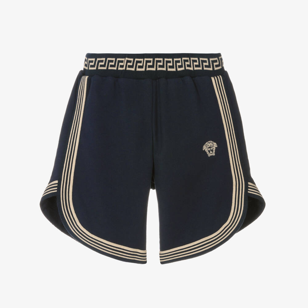 Versace-Boys Navy Cotton Medusa Shorts | Childrensalon Outlet