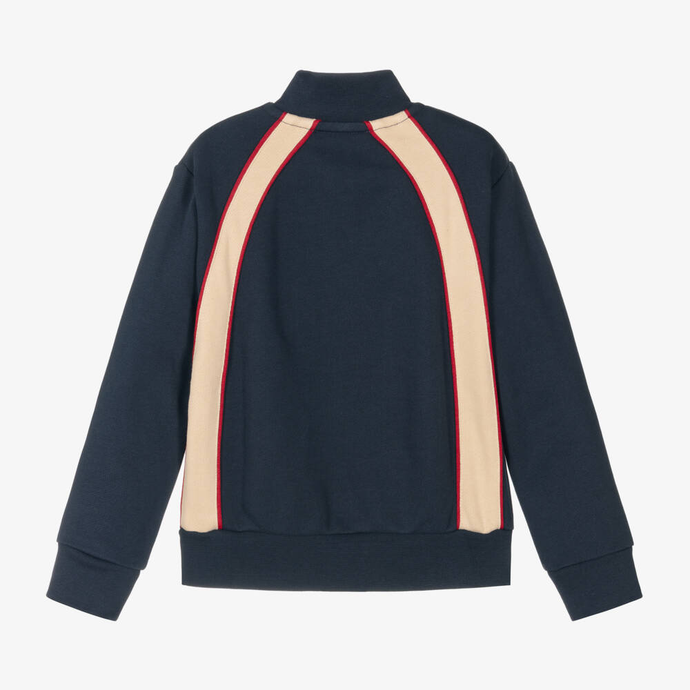 Versace-Boys Navy Cotton Zip Sweatshirt | Childrensalon Outlet