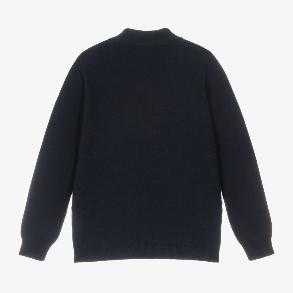 Versace-Boys Navy Green Wool Jumper | Childrensalon Outlet