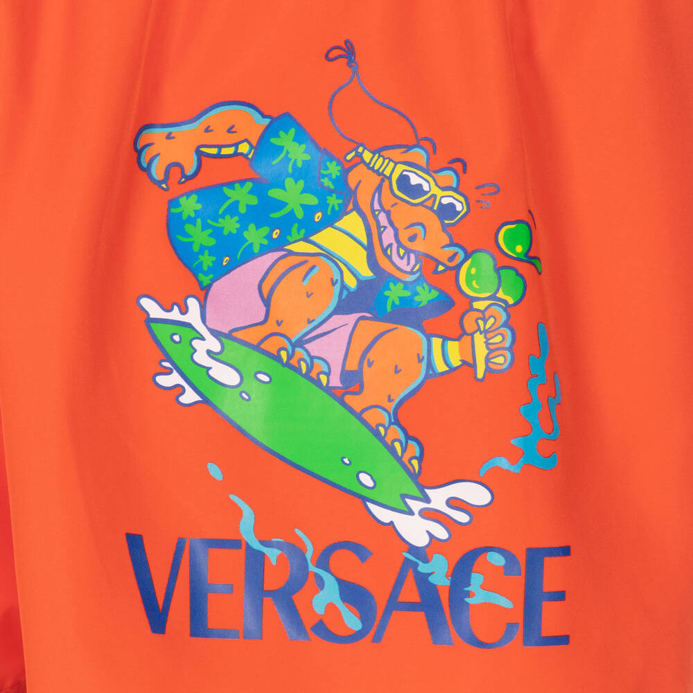 Versace-شورت سباحة لون برتقالي للأولاد | Childrensalon Outlet