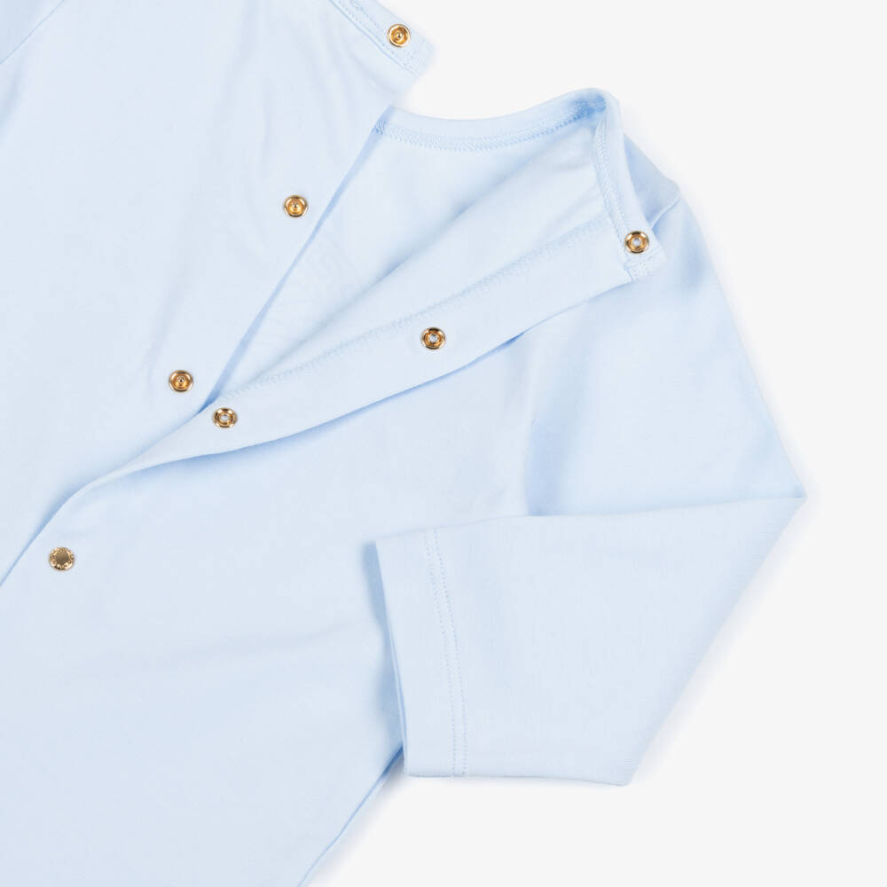 Versace-Boys Pale Blue Babysuit Gift Set with Medusa Logo | Childrensalon Outlet