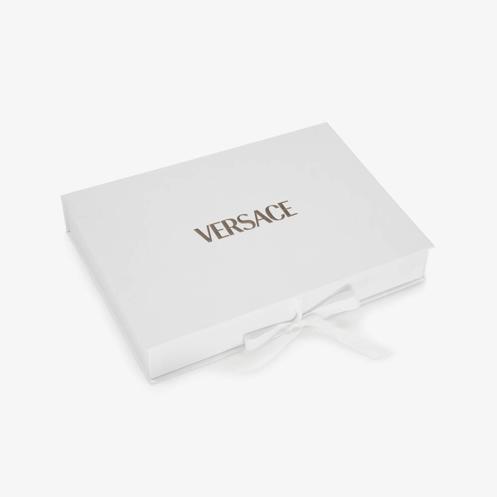 Versace-Boys Pale Blue Babysuit Gift Set with Medusa Logo | Childrensalon Outlet