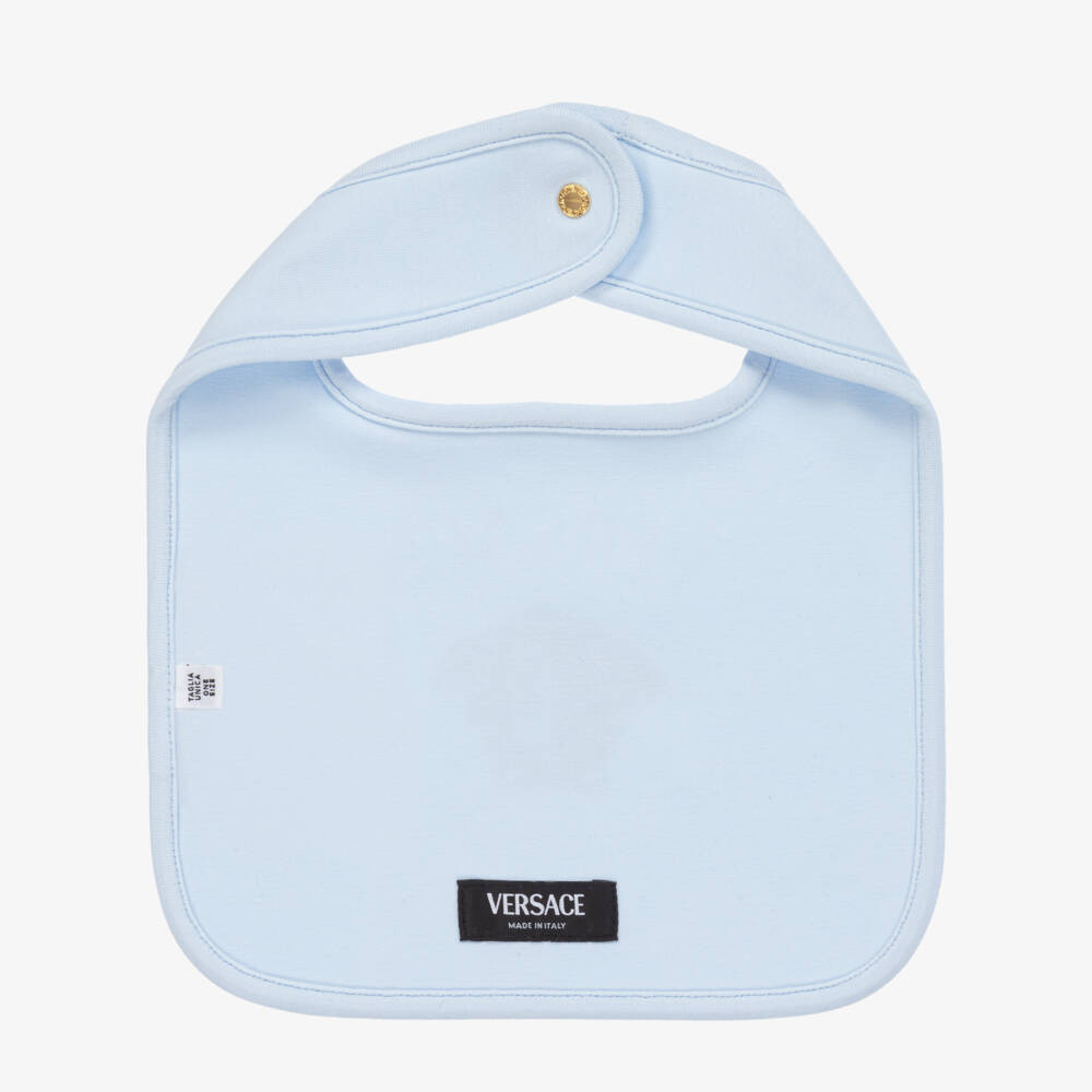 Versace-مريلة قطن لون أزرق للمواليد | Childrensalon Outlet