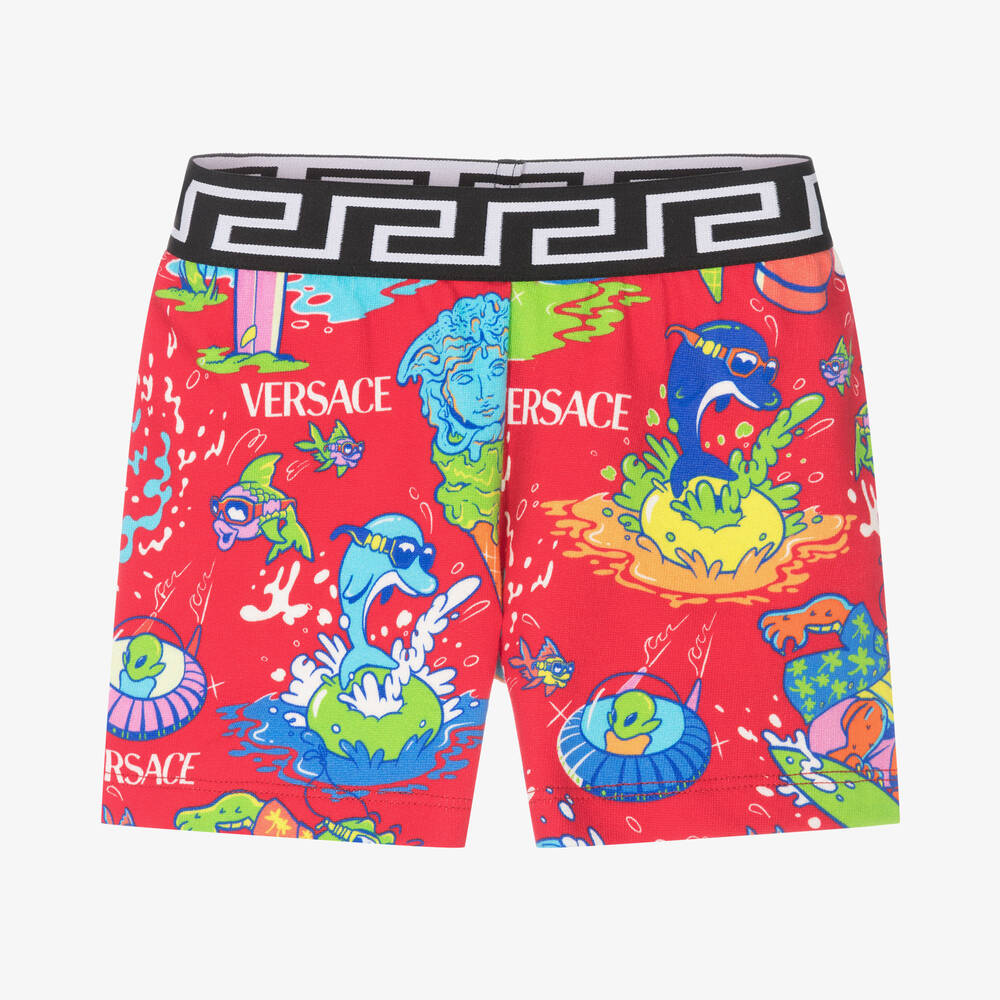 Versace - Rote Baumwolljersey-Shorts (J) | Childrensalon