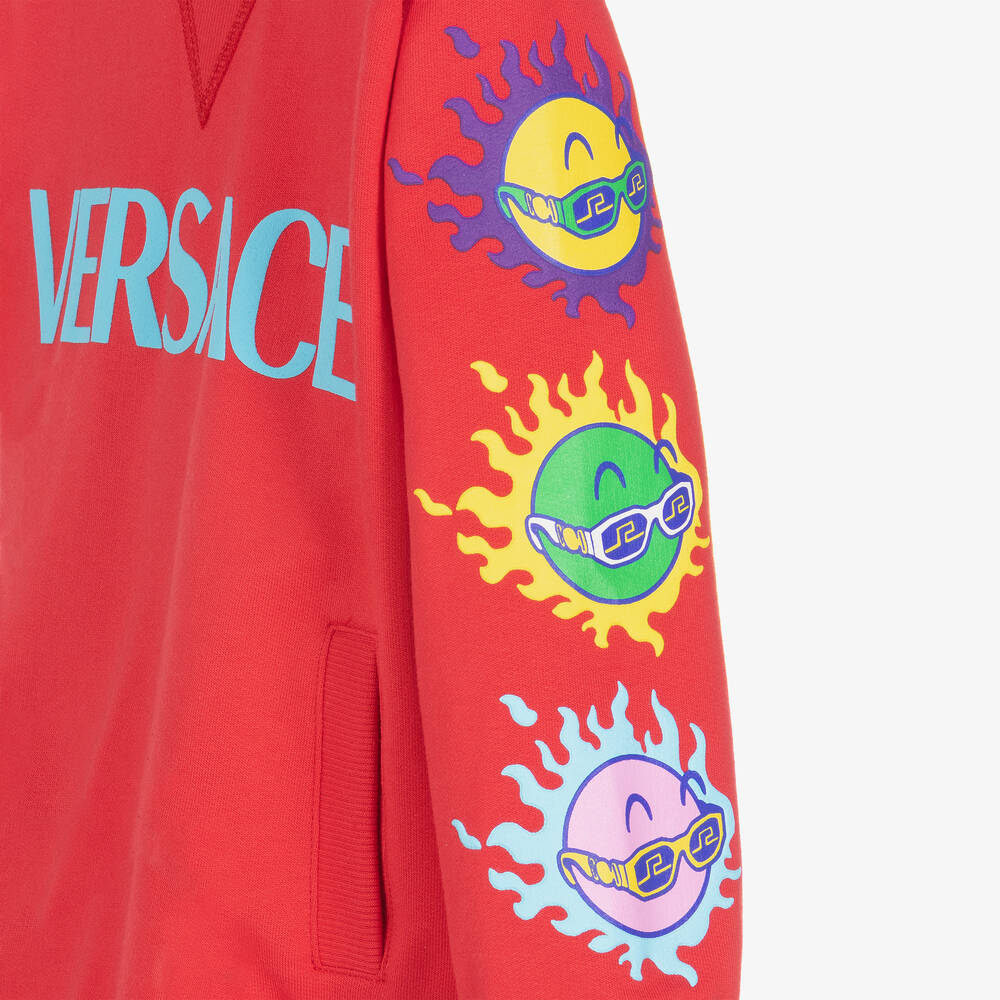 Versace - Sweat rouge Medusa Sunnies garçon | Childrensalon Outlet