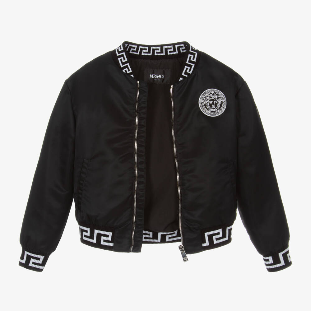 Versace-Boys Satin Greca Trim Jacket | Childrensalon Outlet