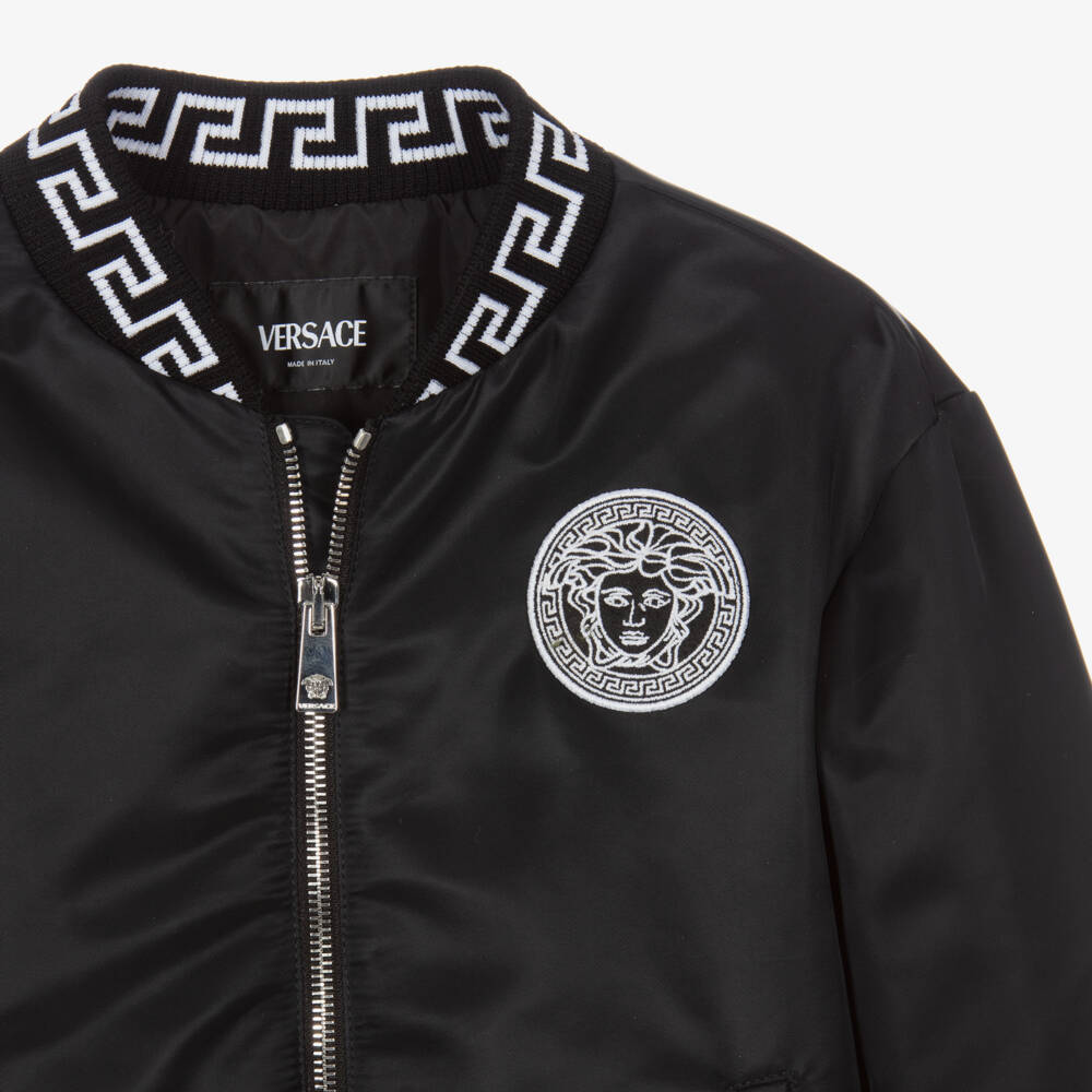 Versace-Boys Satin Greca Trim Jacket | Childrensalon Outlet