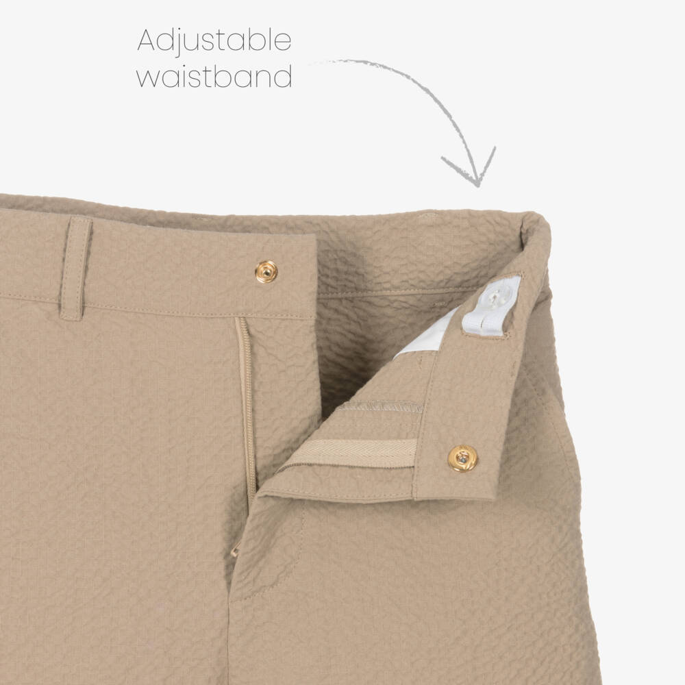 Versace-Boys Seersucker Shorts in Sand | Childrensalon Outlet