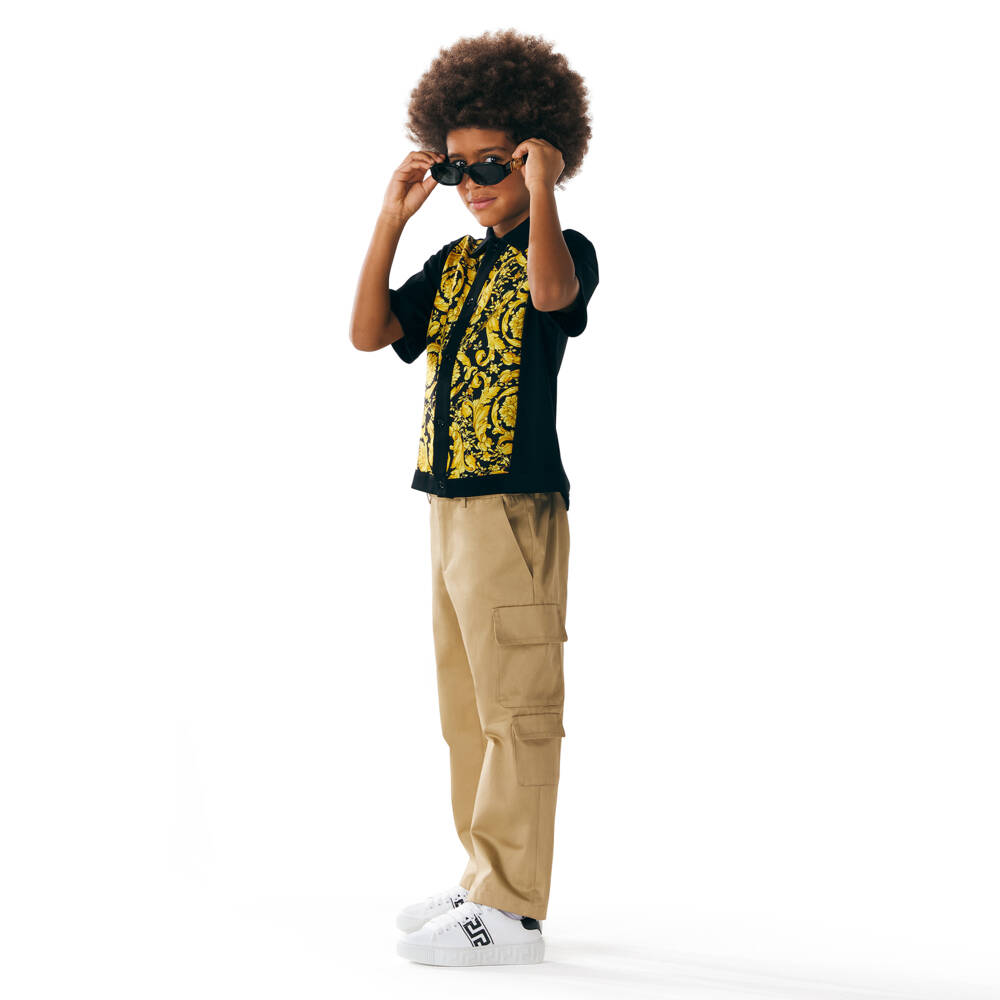 Versace-Boys Silk Blend Barocco Top | Childrensalon Outlet