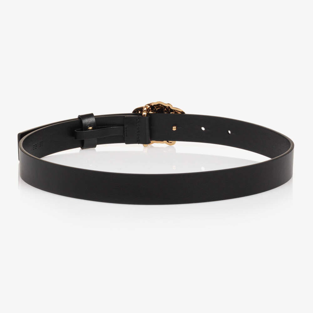 Versace-Boys Sleek Black Leather Belt | Childrensalon Outlet