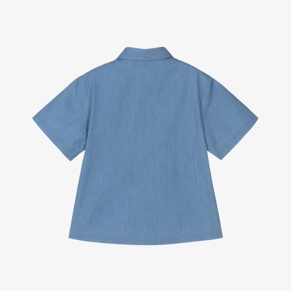 Versace-Boys Soft Blue Cotton Top | Childrensalon Outlet