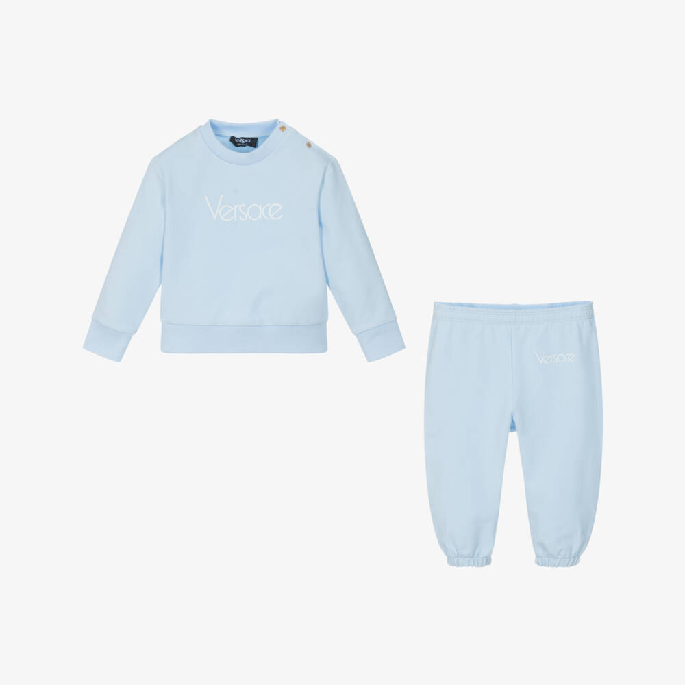 Versace-Boys Soft Blue Designer Tracksuit | Childrensalon Outlet