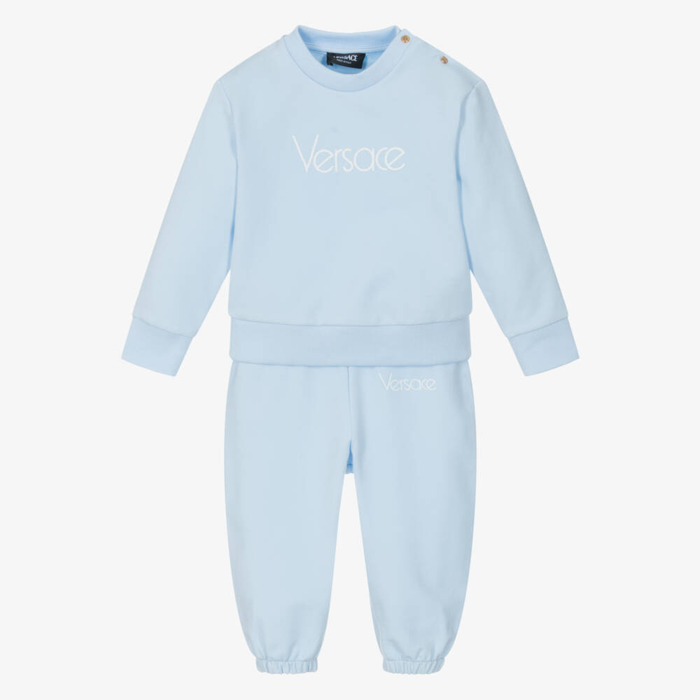 Versace-Boys Soft Blue Designer Tracksuit | Childrensalon Outlet