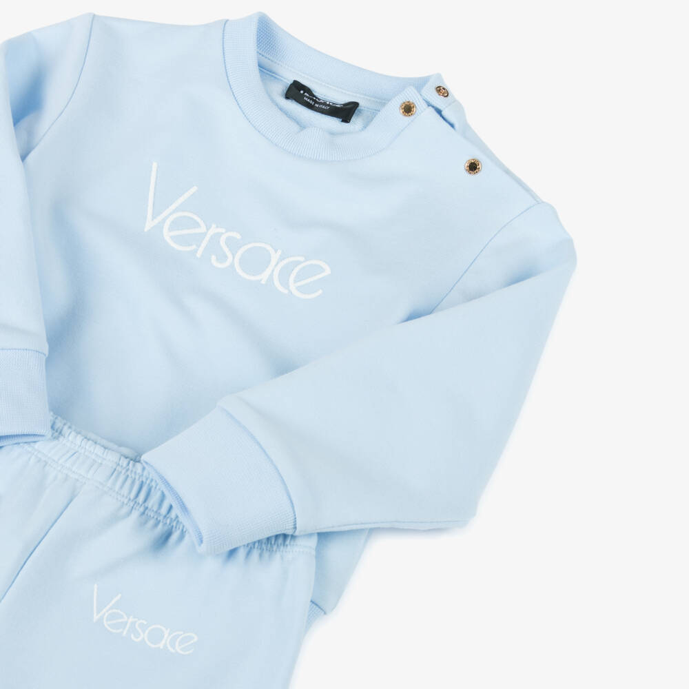 Versace-Boys Soft Blue Designer Tracksuit | Childrensalon Outlet