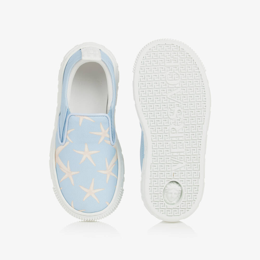Versace-Голубые кроссовки-слипоны Stella Marina | Childrensalon Outlet