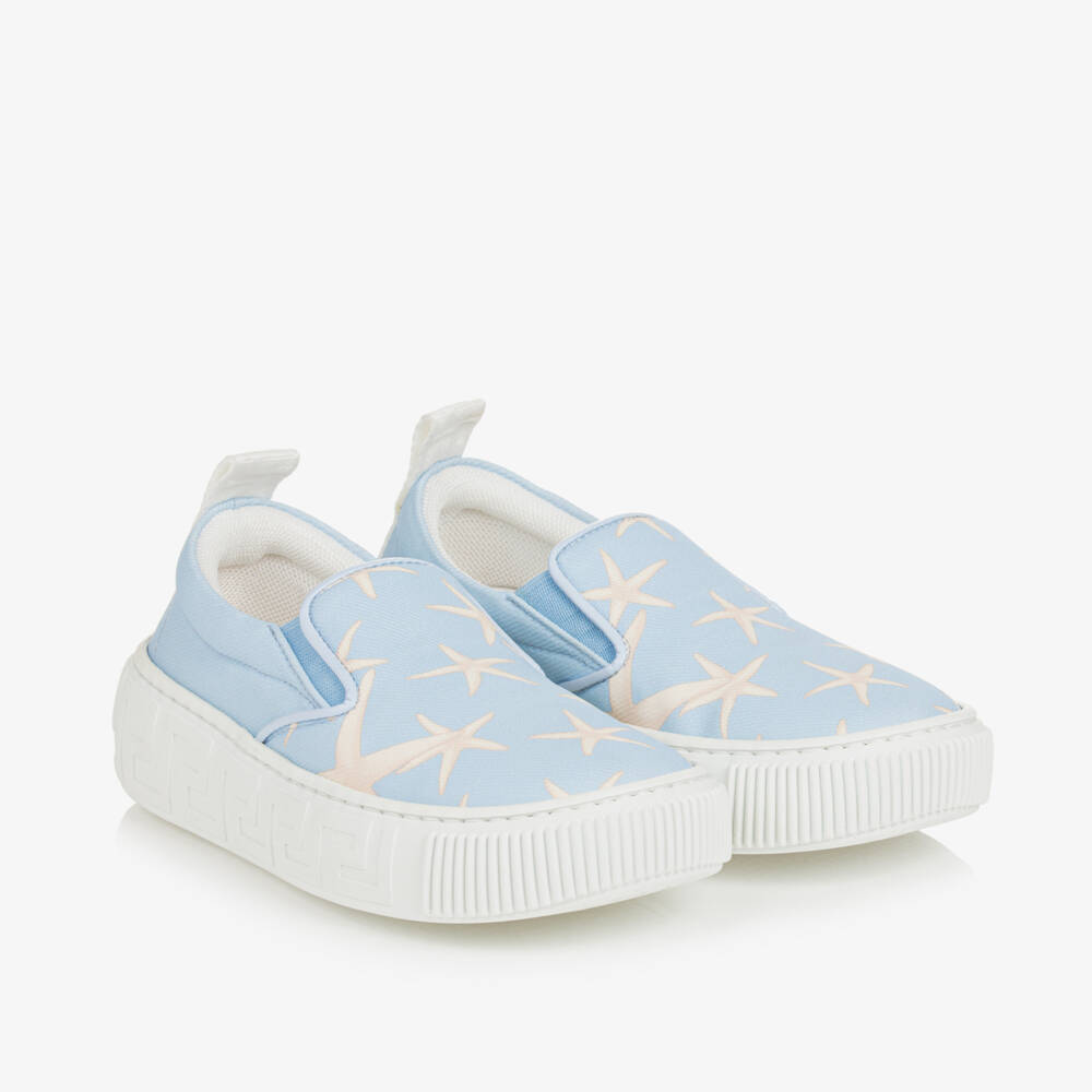 Versace-Голубые кроссовки-слипоны Stella Marina | Childrensalon Outlet
