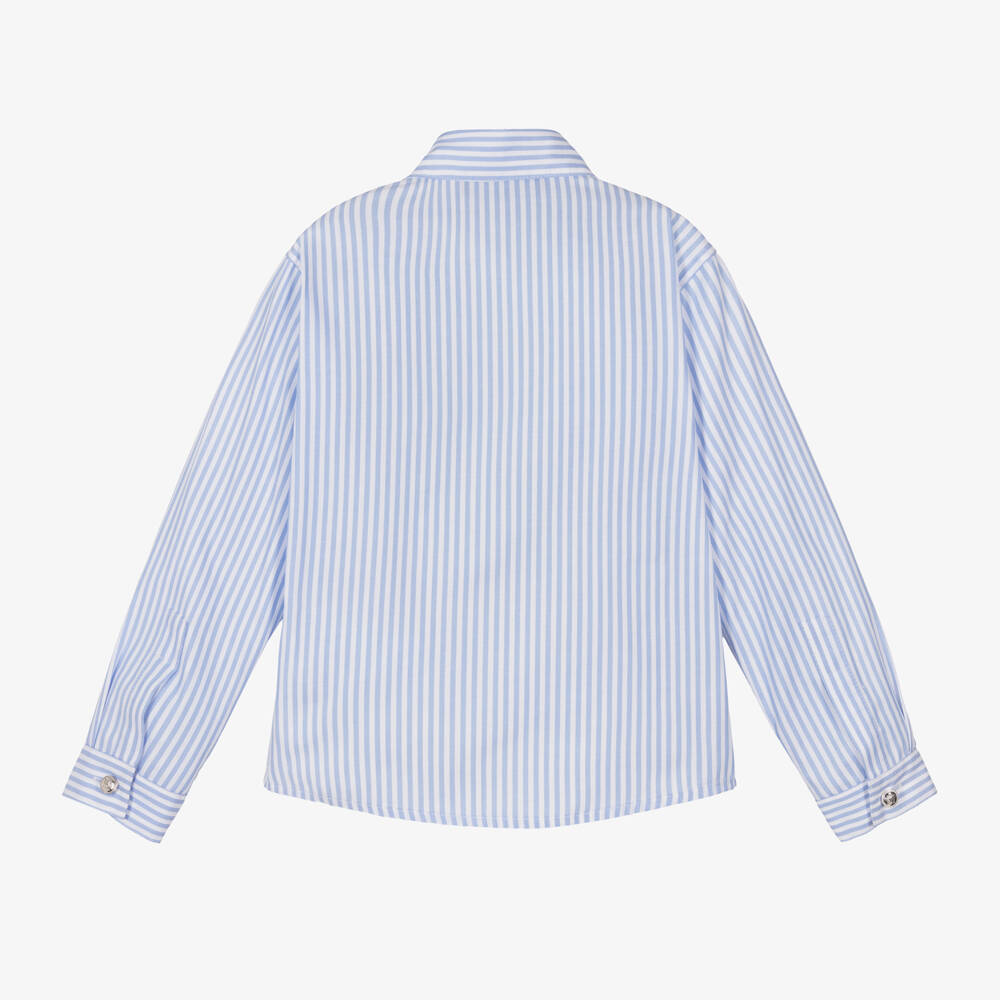 Versace-Boys Striped Cotton Oxford Shirt | Childrensalon Outlet