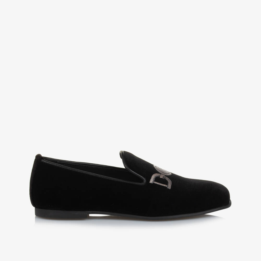 Versace-Boys Velvet Slip-On Shoes | Childrensalon Outlet