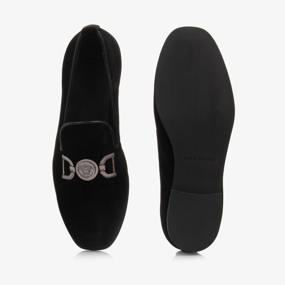 Versace-Boys Velvet Slip-On Shoes | Childrensalon Outlet