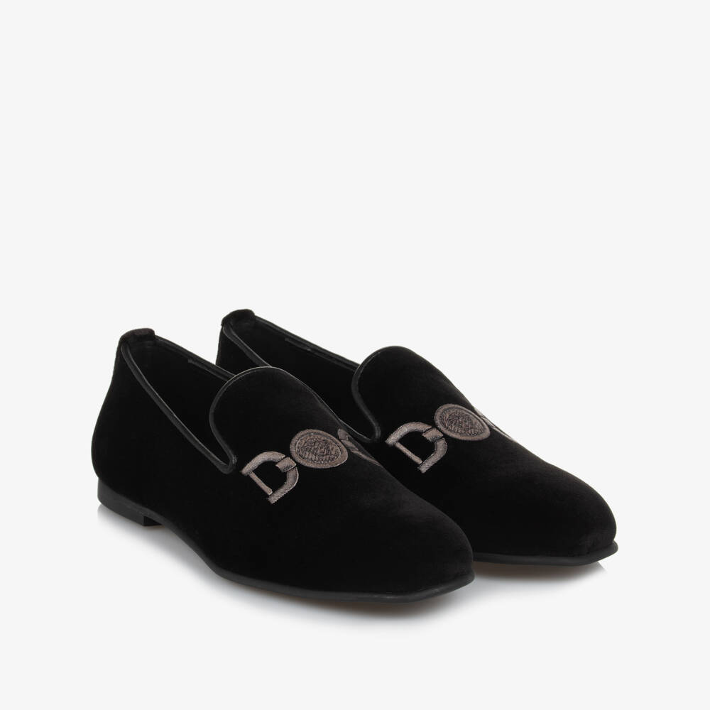 Versace-Boys Velvet Slip-On Shoes | Childrensalon Outlet