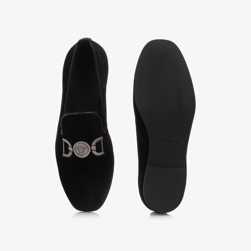 Versace-Boys Velvet Slip-On Shoes | Childrensalon Outlet