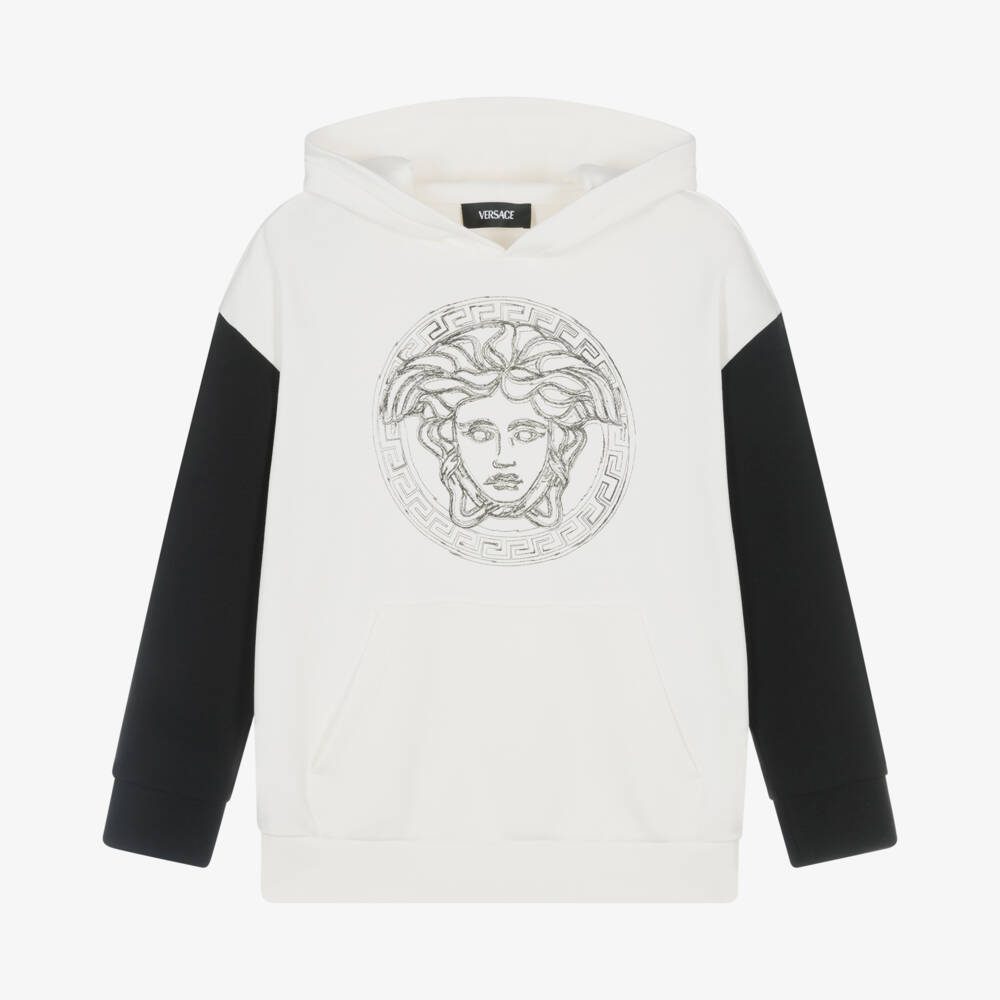 Versace-Легендарный белый хлопковый худи для мальчиков | Childrensalon Outlet