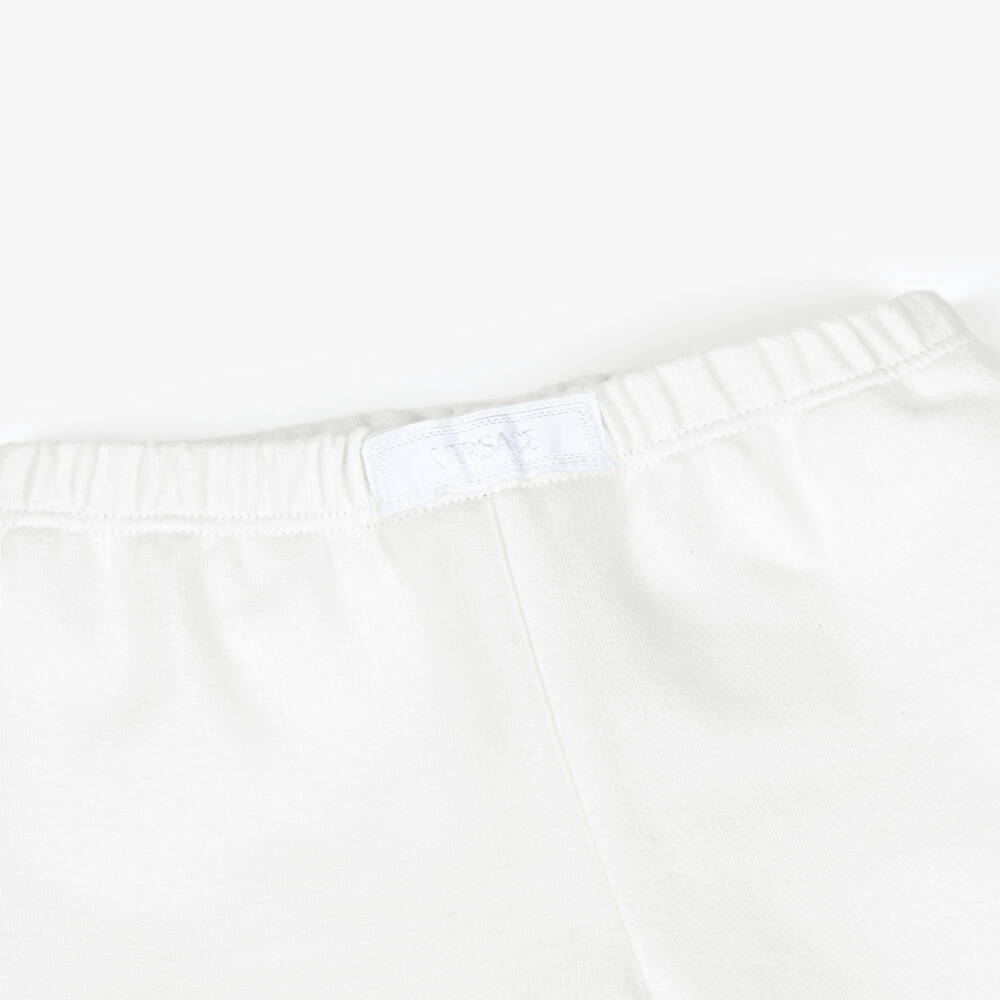 Versace-Boys White Cotton Logo Trousers | Childrensalon Outlet
