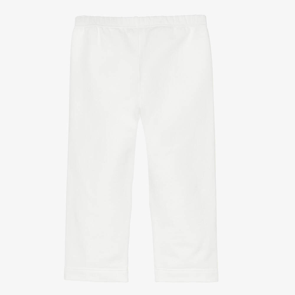 Versace-Boys White Cotton Logo Trousers | Childrensalon Outlet