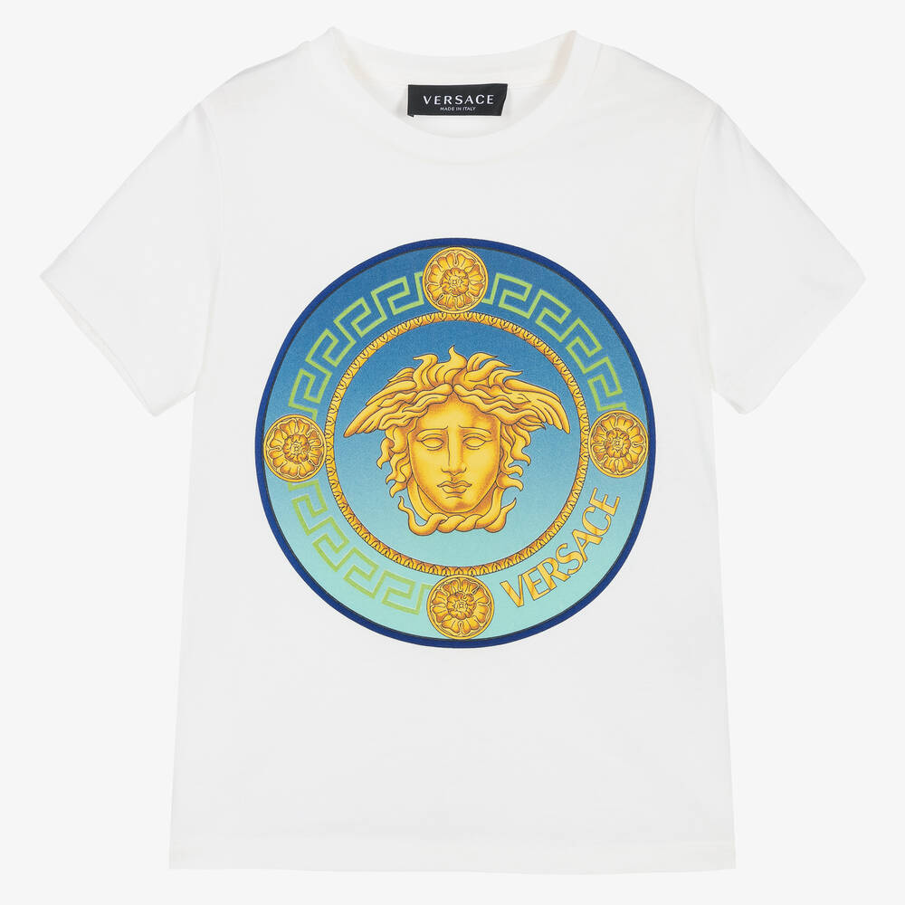 Versace - T-shirt blanc en coton Medusa | Childrensalon