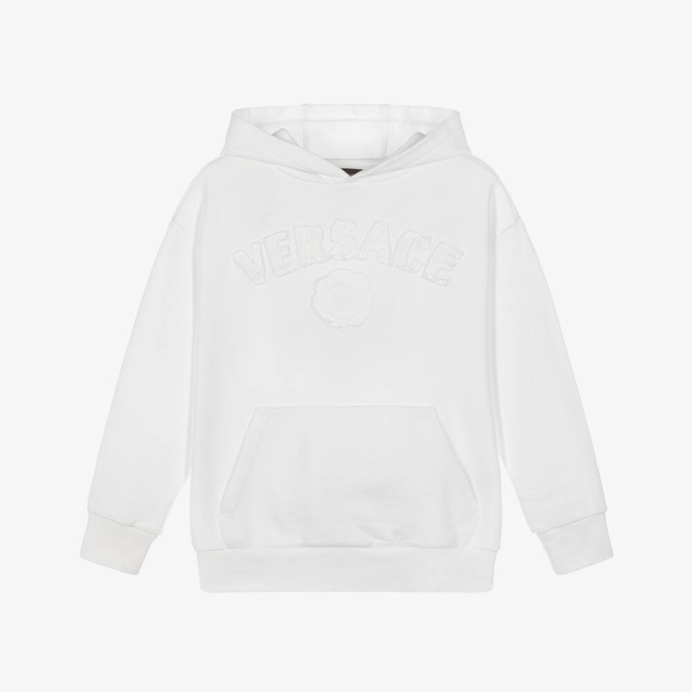 Versace-Хлопковый белый худи с Медузой для мальчиков | Childrensalon Outlet
