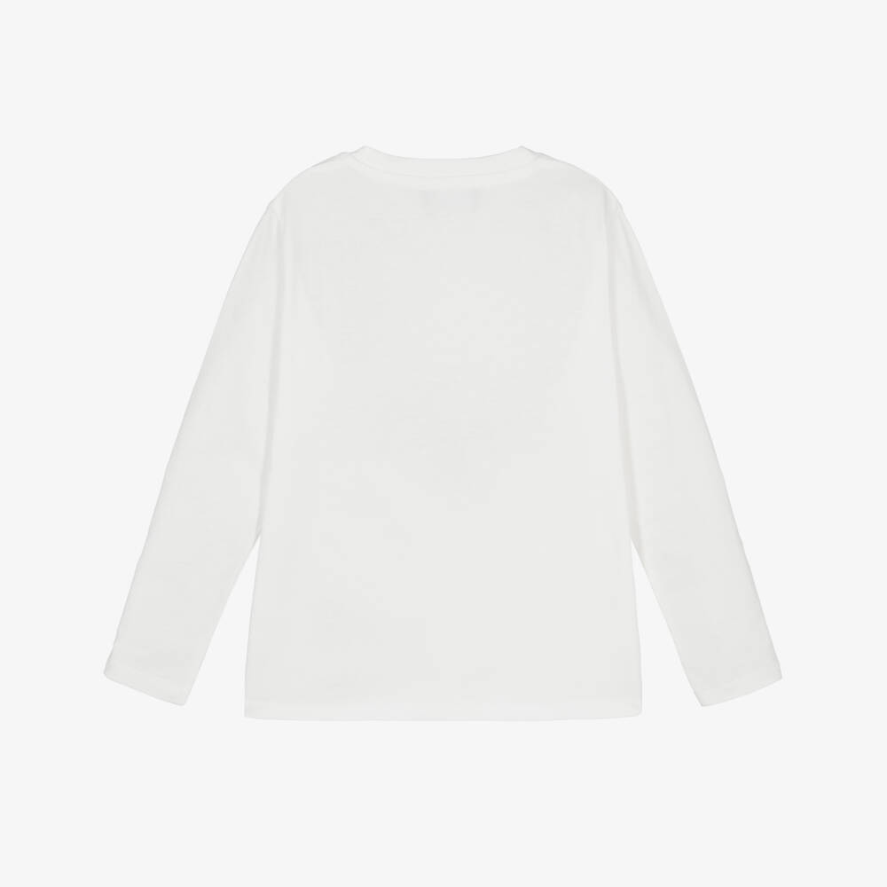 Versace-تي شيرت قطني أبيض للأولاد بتصميم ميدوسا | Childrensalon Outlet