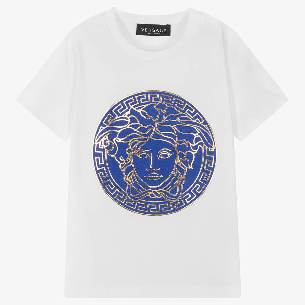 Versace - Boys White Medusa Logo T-Shirt | Childrensalon