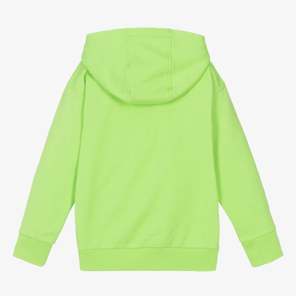 Versace-توب هودي قطن جيرسي لون أخضر فاقع | Childrensalon Outlet