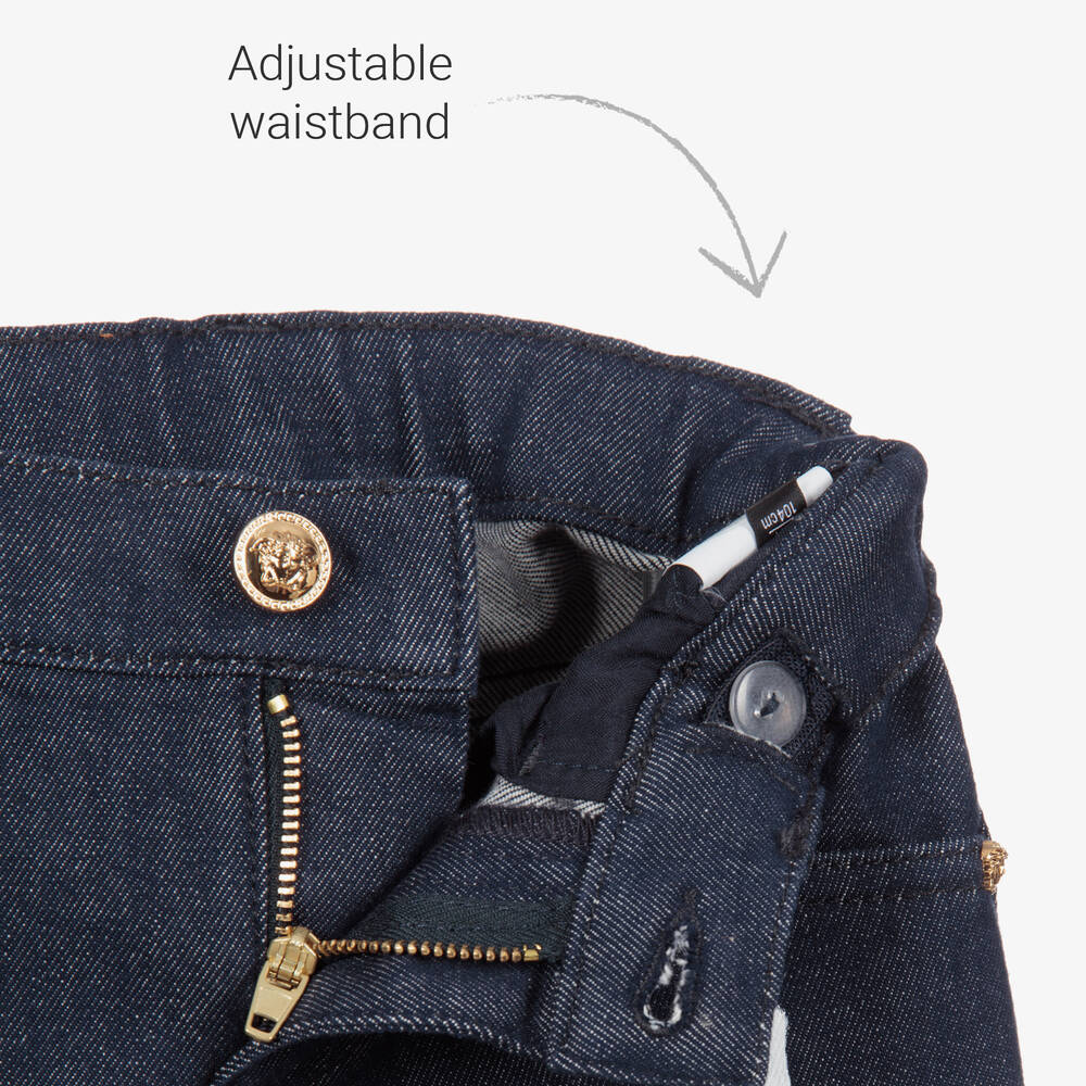 Versace-Темно-синие джинсы с логотипом | Childrensalon Outlet